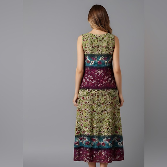 Boho Cotton Floral Side Split Dress - Picture 4 of 6